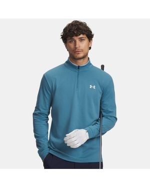 Under Armour Matchplay Herenshirt Met Korte Rits Boundless Blauw Wit