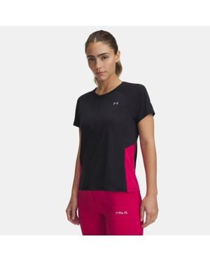 Under Armour Trail Run Zip Short Sleeve Shaded Fuchsia Reflective - Black