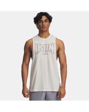 Under Armour Project Rock Tank Stone - White