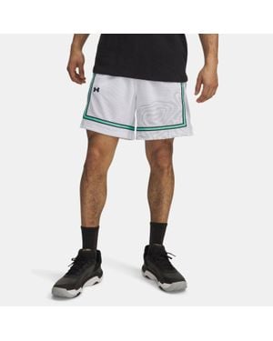 Under Armour Pantalón Corto Estampado De Malla De 18 Cm Zone Pro Para Hombre Halo Gris Negro