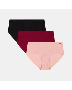 Under Armour Pure Stretch No Show Dameshipster – Set Van 3 Posh Roze Claret Claret