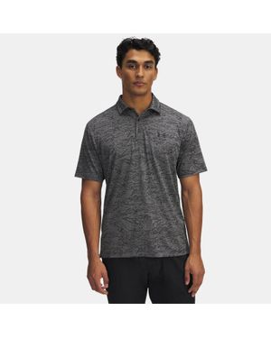 Under Armour Playoff Jacqrd-Poloshirt Für Herren Stahl - Grau