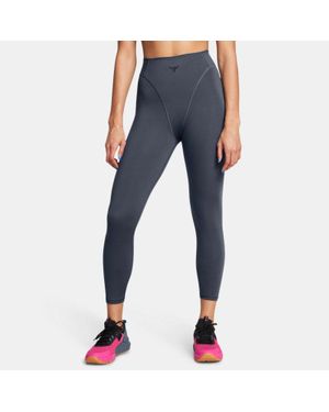 Under Armour Leggings Project Rock Let'S Go Grind Ankle Da Donna Downpour Nero - Blu
