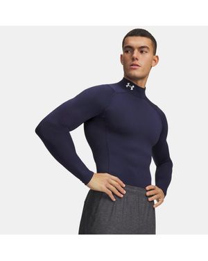 Under Armour Coldgear Compression Mock Long Sleeve Midnight - Blue