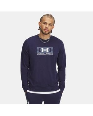 Under Armour Rival Terry Logo Crew Midnight / Downpour - Blue