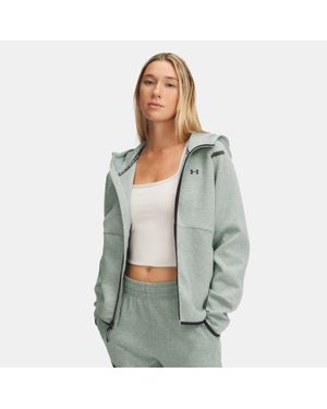 Under Armour Maglia Unstoppable Fleece Full-Zip Da Donna Silica Nero - Grigio