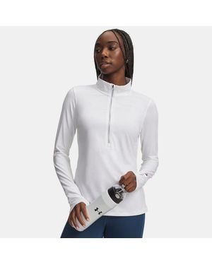 Under Armour Parte De Arriba Con Media Cremallera Qlifier Para Mujer Reflectante - Blanco