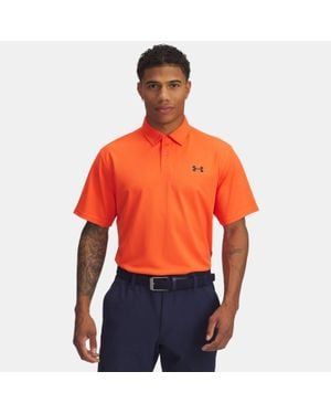 Under Armour Polo Tee To Pique Da Uomo Fire Nero - Arancione