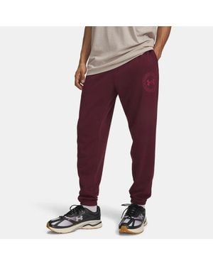 Under Armour Rival Lightweight Graphic Joggingbroek Voor Vintage Claret - Rood