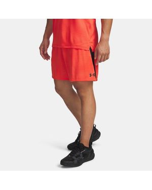 Under Armour Pantalón Corto De 18 Cm (7" Tech Vent Vhs Jacqrd Para Hombre Venom Negro - Rojo
