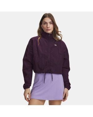 Under Armour Rival Woven Damesitem Met Ritssluiting Purper Echo Wit - Paars