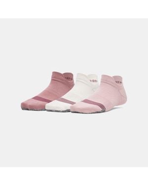Under Armour Breathe 3-Pack No Show Tab Socks Tourmaline Stone Dark - Pink