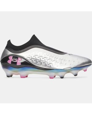 Under Armour Magnetico Elite 6 Fg Laceless Fußballschuhe Für Herren Metallisch Silber Rosa Frenzy - Blau
