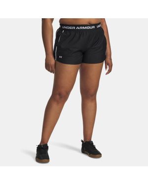 Under Armour Tech Play Up Damesshorts 8 Cm Zwart Wit