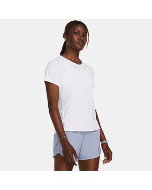 Under Armour Maglia A Maniche Corte Launch Elite Da Donna Riflettente - Bianco