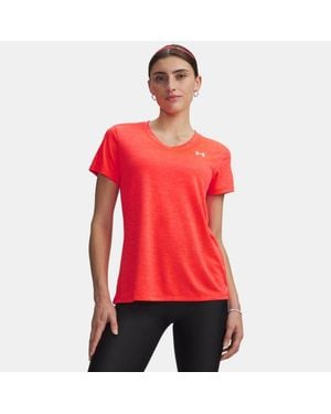 Under Armour Tech Twist V-Neck Short Sleeve Venom - Red