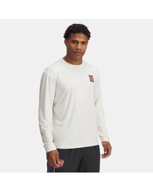 Under Armour Run 96 Langarm-Oberteil Für Herren Quartz Quartz - Weiß