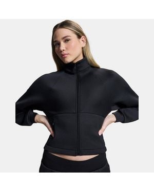 Under Armour Unstoppable Fleece Rib Textured Damesitem Met Volledige Ritssluiting Ultimate Zwart Ultimate Zwart