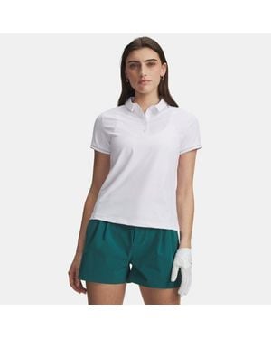 Under Armour Drive Chill Kurzarm-Poloshirt Für Damen Halo Grau - Weiß