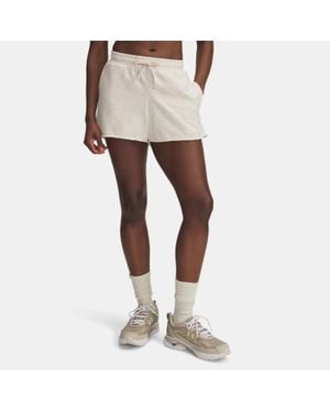 Under Armour Rival Terry 3" Shorts Oatmeal Light Heather - Natural