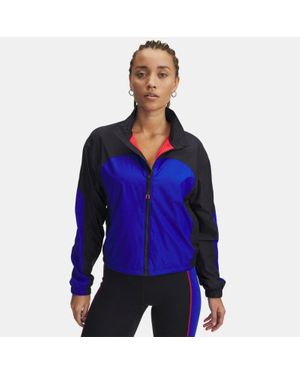 Under Armour Parte De Arriba Con Cremallera Completa Project Rock Woven Para Mujer Royal - Azul