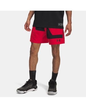 Under Armour Pantalón Corto De 18 Cm (7" Zone Woven Graphic Para Hombre Negro Negro - Rojo