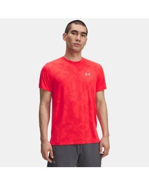 Under Armour Launch Camo Short Sleeve Racer Reflective - Red