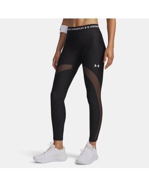 Under Armour Heatgear Mesh Leggings Für Damen Ultimate Weiß - Schwarz