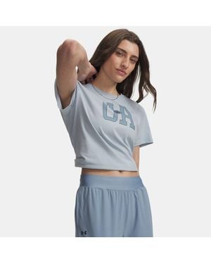 Under Armour Icon Fleece Graphic Short Sleeve Fog Wind - Grey