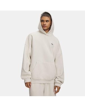 Under Armour Icon Heavyweight Fleece Washed Hoodie Summit - Natural