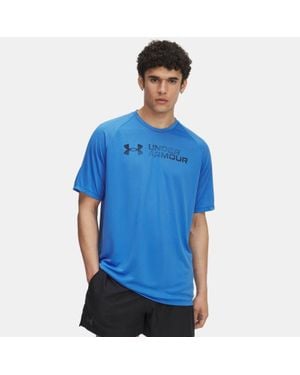 Under Armour Tech Reflective Short Sleeve Atlantis Washed - Blue