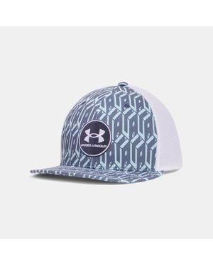 Under Armour Cappello Drive Mid Stretch Fit Da Uomo Downpour Bianco - Blu