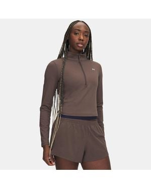 Under Armour Maglia Motion ½ Zip Da Donna Peppercorn Bianco - Marrone