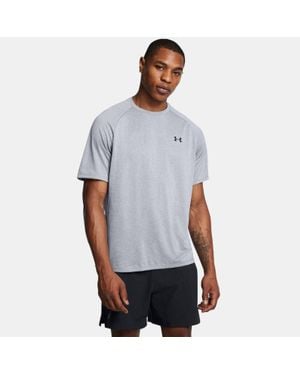 Under Armour Herren Tech 2.0 Oberteil, Kurzärmlig Stahl Light Heather Schwarz - Blau