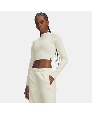 Under Armour Rival Rib Mock Long Sleeve Winter - Natural