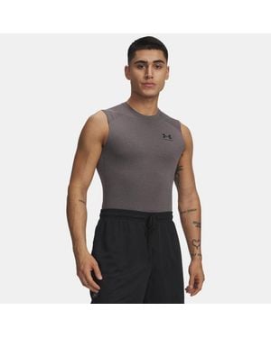Under Armour Heatgear Compression Sleeveless Carbon Heather - Grey