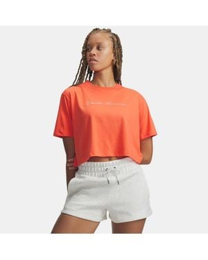 Under Armour Wordmark Crop Short Sleeve Venom - Red