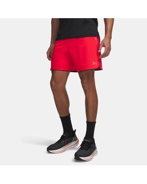 Under Armour Pantalón Corto 2 En 1 Velociti Pro Para Hombre Racer Reflectante - Rojo