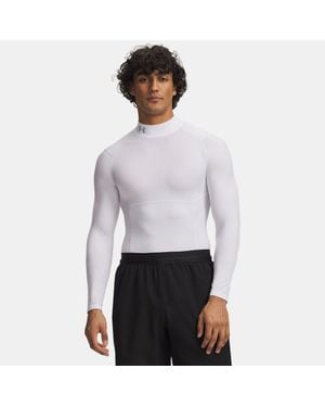 Under Armour Heatgear Elite Compression Mock Long Sleeve Reflective - White