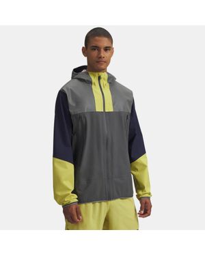 Under Armour Veste Halo Run Pour Homme Castlerock Washed Bleu Marine Réfléchissant