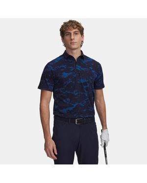 Under Armour Drive Printed Rib Polo Varsity Midnight - Blue