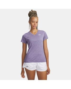 Under Armour Tech Twist V-Neck Short Sleeve Luxe - Purple