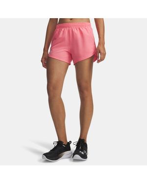 Under Armour Fly-By 3" Shorts Bittersweet Bittersweet Reflective - Pink