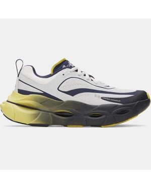 Under Armour Chaussure De Course Halo Racer Pour Femme Washed Marine Jaune Shade Distant Gris - Blanc