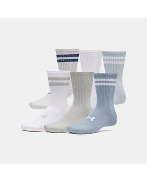 Under Armour Essential 6-Pack Crew Socks Fog Wind - Grey