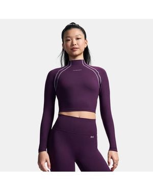 Under Armour Motion Langarm-Oberteil Mit Stehkragen Für Damen Violett Echo Mauve Rosa Mauve Rosa - Lila