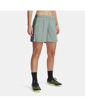 Under Armour Shorts Challenger Knit Da Donna Silica Castlerock Bianco - Blu