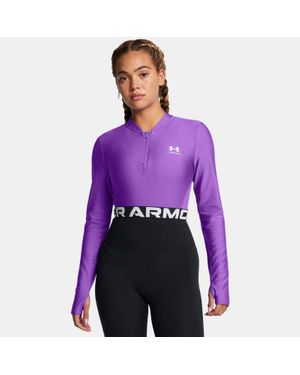 Under Armour Heatgear Rib ¼ Zip Long Sleeve Lavish - Purple