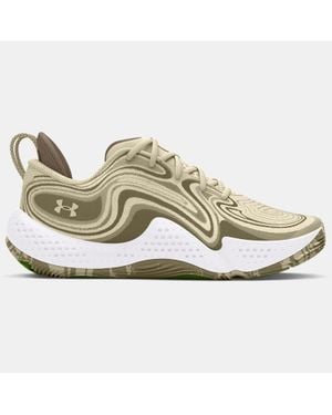 Under Armour Scarpe Da Basket Spawn 6 Camo Silt Taupe Dusk Silt - Metallizzato