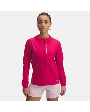 Under Armour Damesjack Outrun The Storm Shaded Fuchsia Reflecterend - Roze